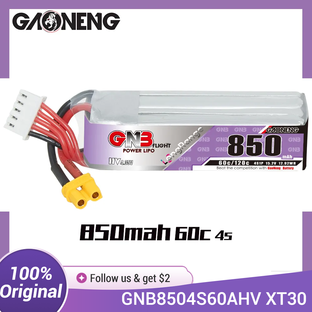 Drone Battery Li-Ion - GAONENG GNB LiPo Battery 850mAh 4S