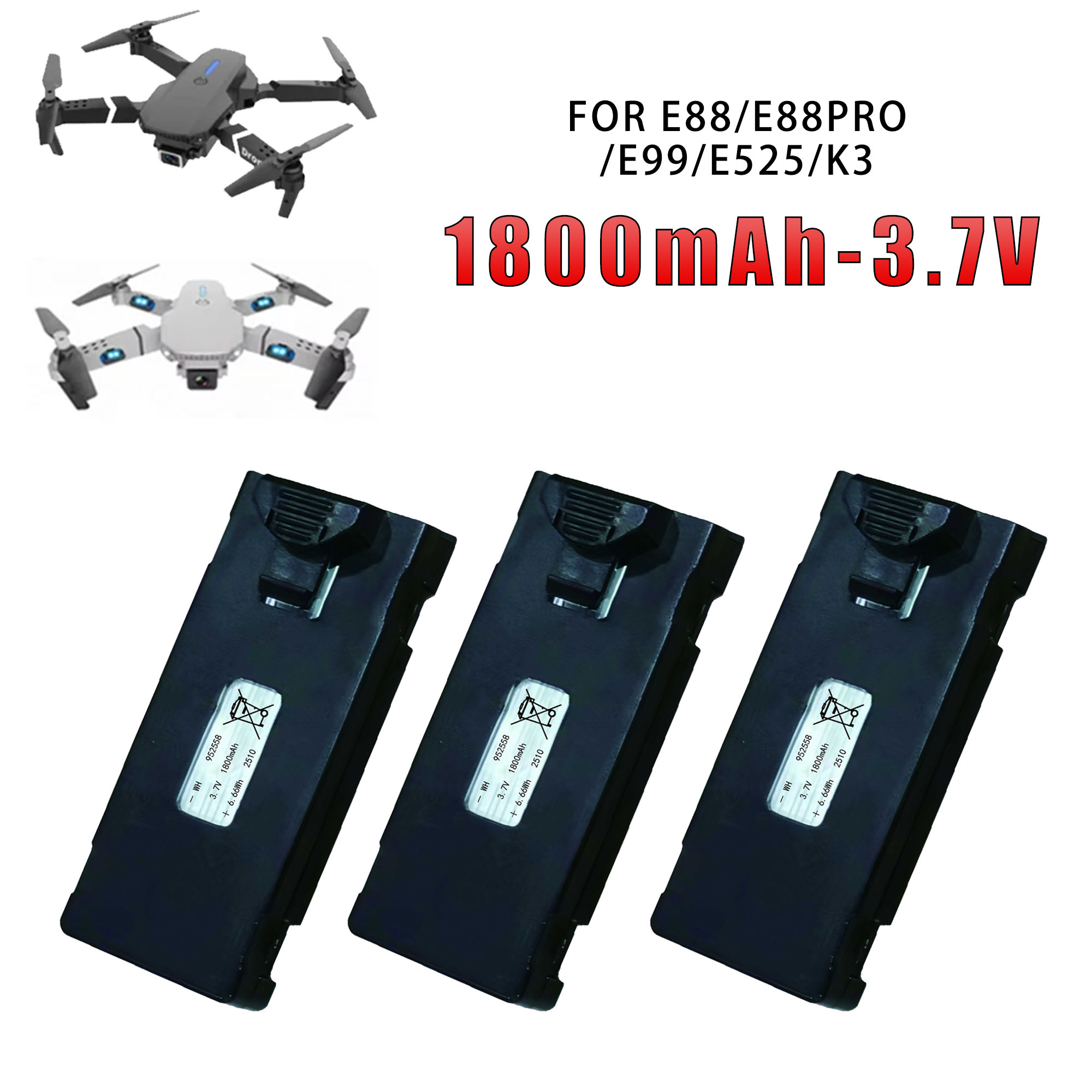 Eachine Drone E58 - E88 3.7V 1800mAh Original Factory E88/E99/E525/K3