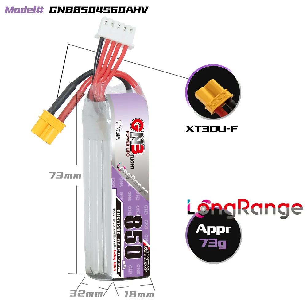 GAONENG GNB LiPo Battery 850mA - Drone Battery Li-Ion 评论和价格
