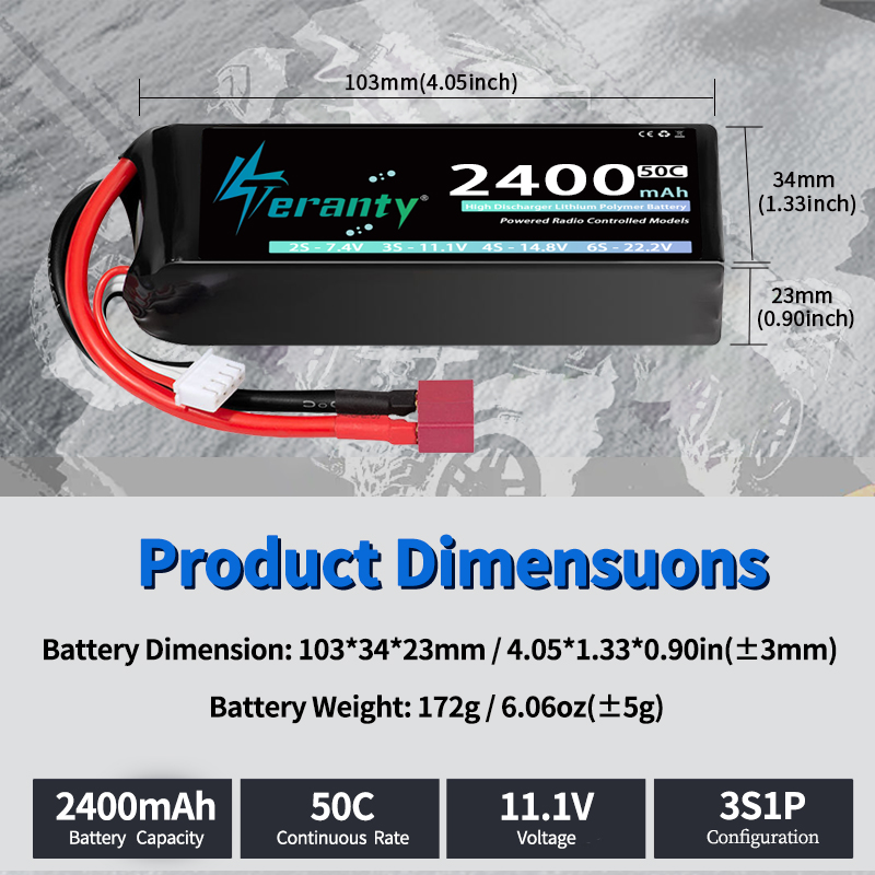 TERANTY 3S 2200/2400/2600mAh L - Drone Battery Connector 评论和价格