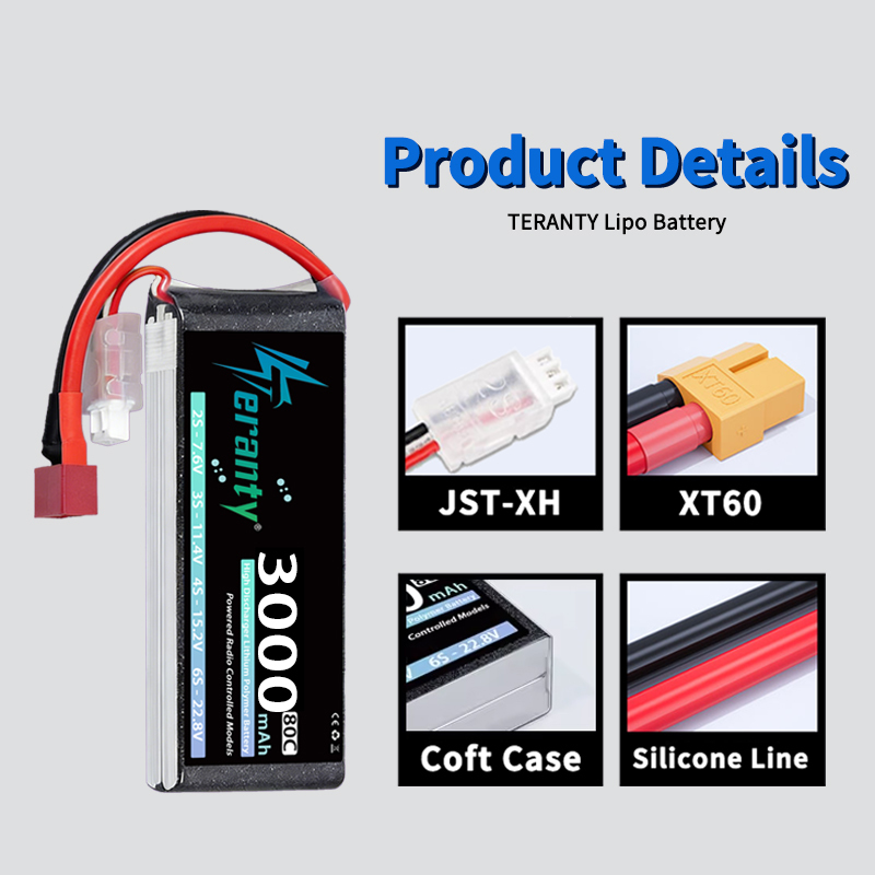 TERANTY 2S 3000mAh Lipo Batter - Drone Battery Connector 评论和价格