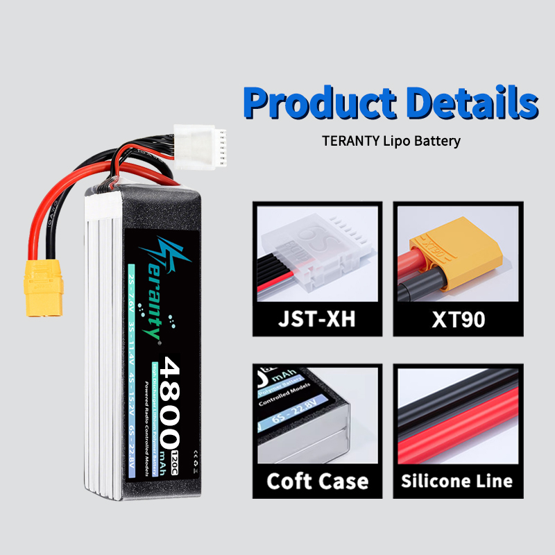 TERANTY 6S 4800mAh Lipo Batter - Drone Battery Connector 评论和价格
