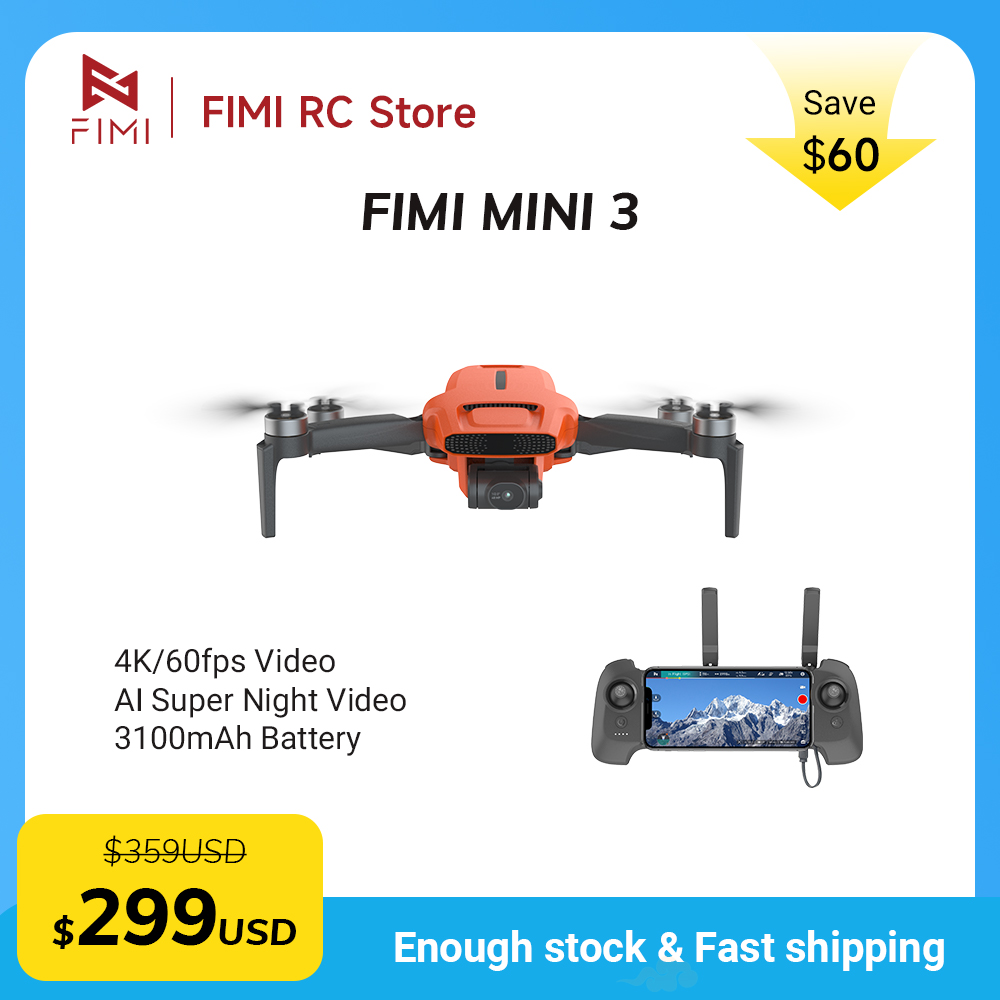 FIMI MINI 3 Camere Drone 4K 60 - Drone Battery Li-Ion 评论和价格